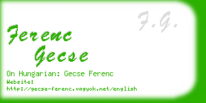 ferenc gecse business card